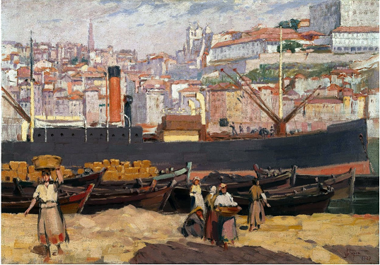 "Barcos à Descarga no Rio Douro"